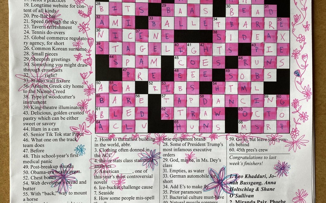 Student’s Weekly Crossword Is A Hit